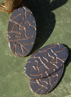 40mm x 22mm Oval Blank Cutout - Soldering Stamping Texturing Blanks - Variety of Metals  - 5 Pieces