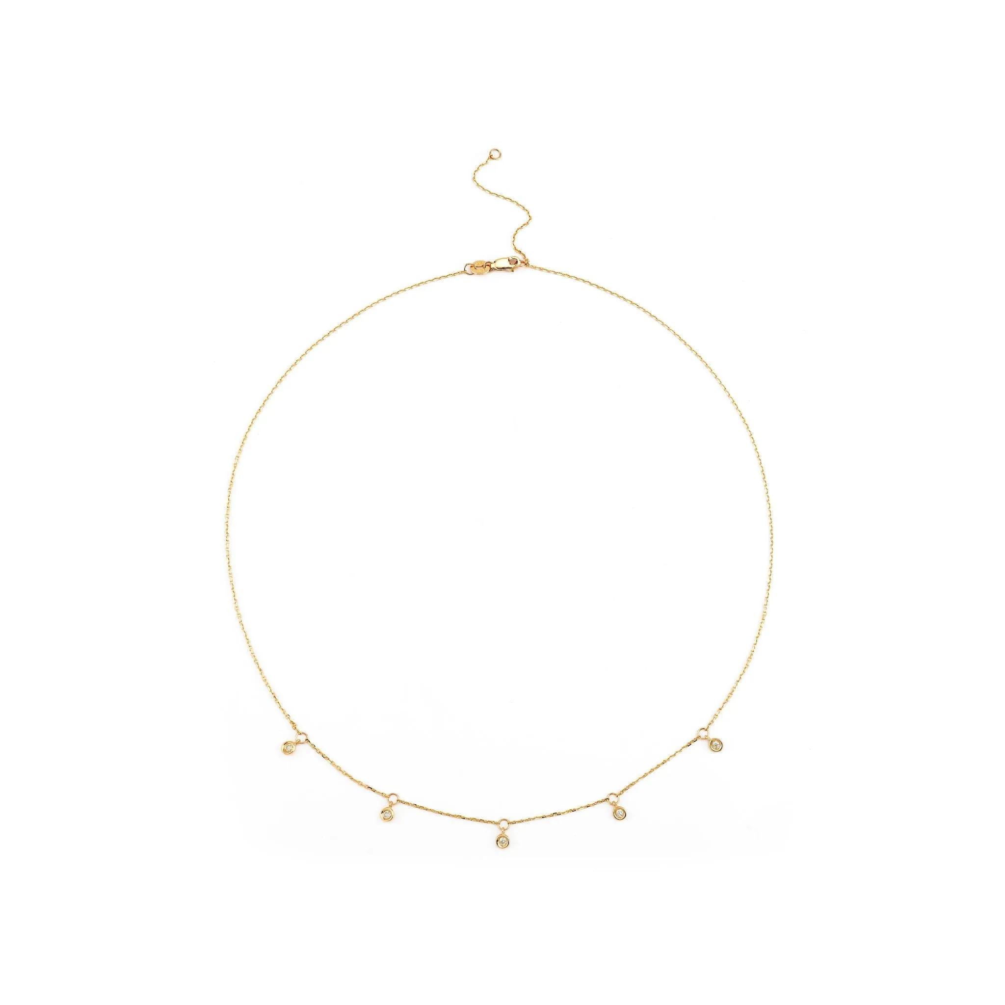 5 Bezel Diamond Station Necklace
