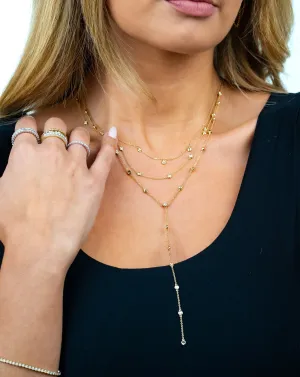 5 Bezel Diamond Station Necklace