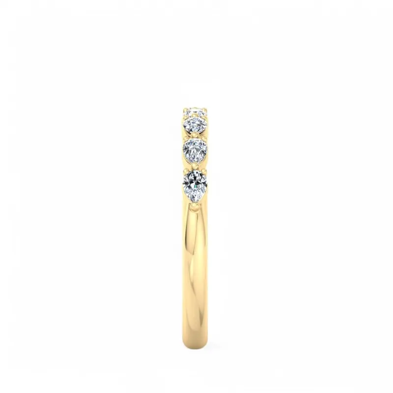 5/8 TCW Pear Cut Lab Grown Diamond Half Eternity Wedding Band