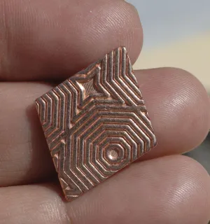 6 Diamonds in Pattern 24mm x 19mm Handmade Enameling Stamping Texturing Soldering Blanks 6 Pieces
