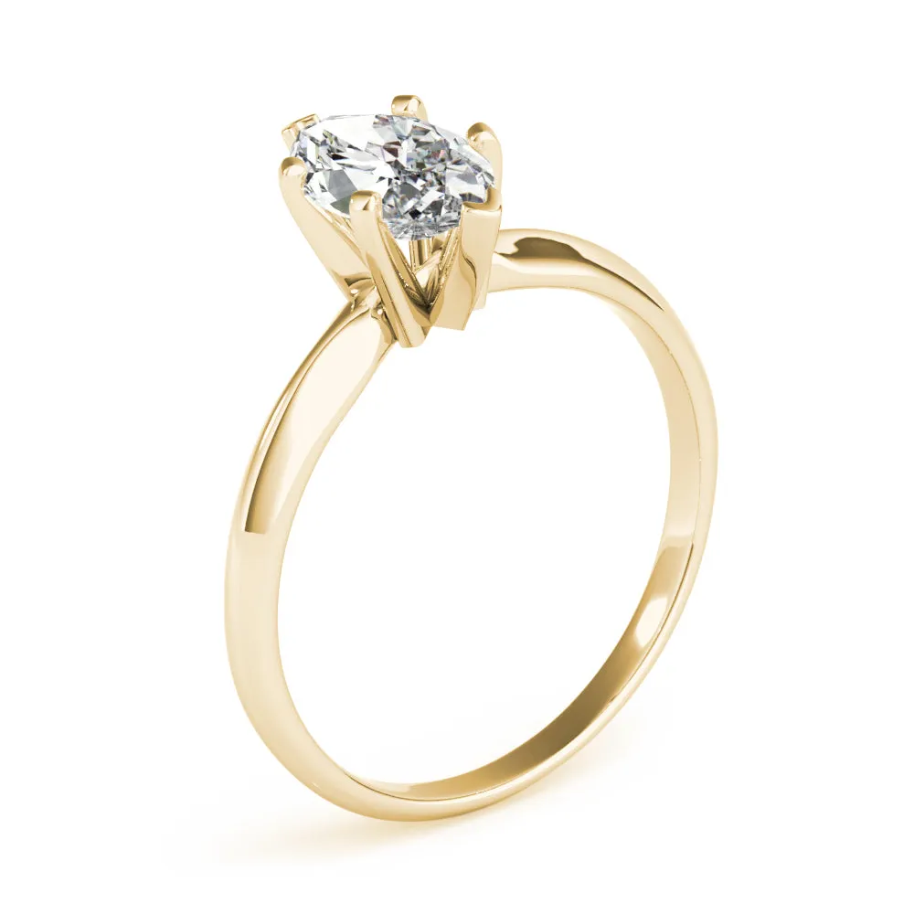 6-Prong Marquise Solitaire 14k White Gold Moissanite Engagement Ring