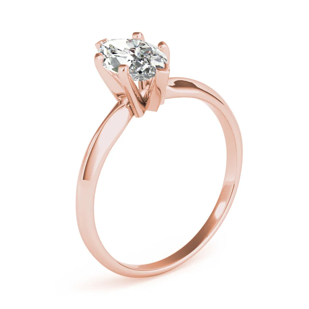 6-Prong Marquise Solitaire 14k White Gold Moissanite Engagement Ring