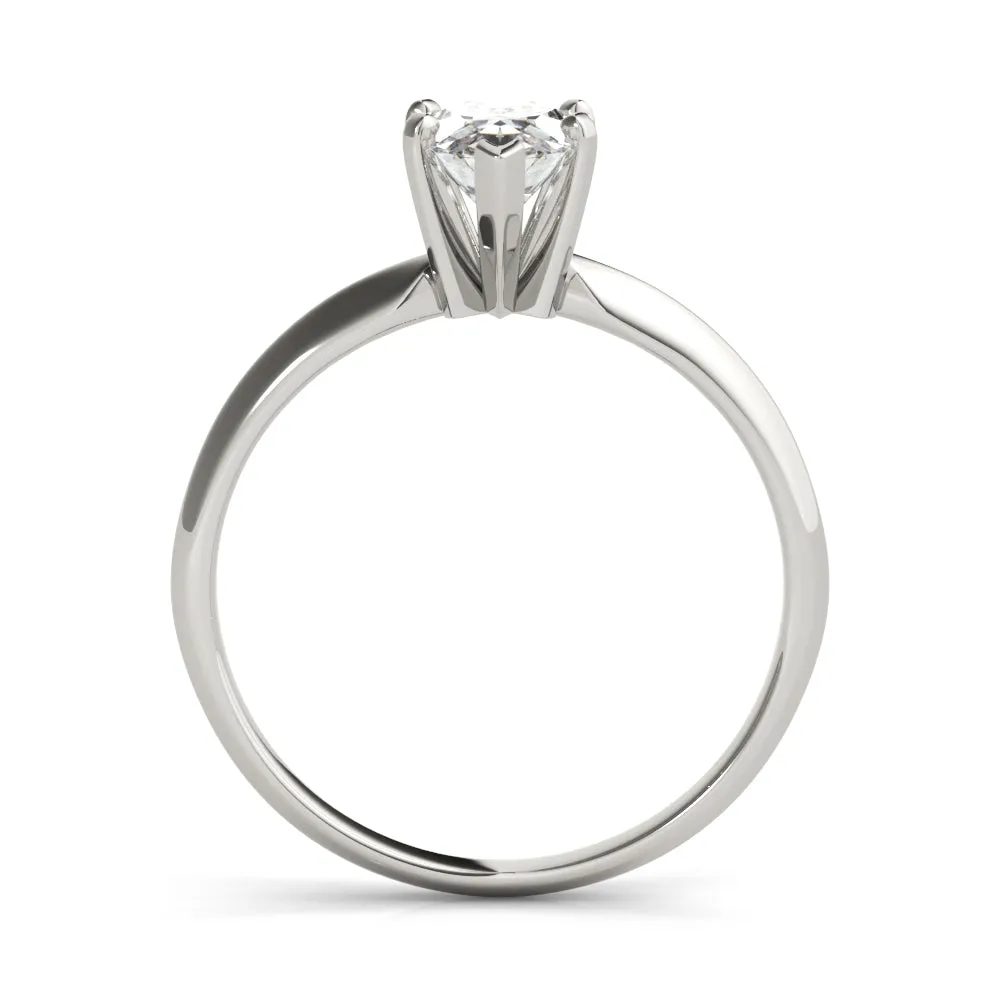 6-Prong Marquise Solitaire 14k White Gold Moissanite Engagement Ring