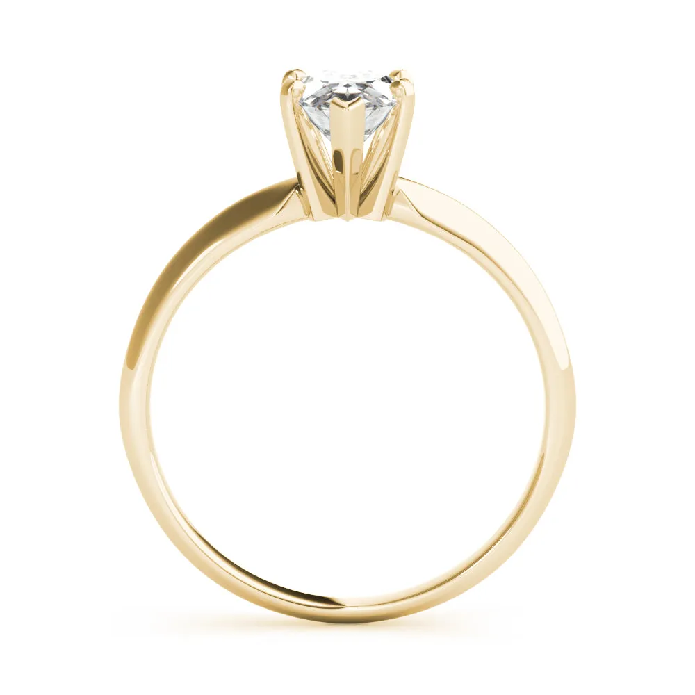 6-Prong Marquise Solitaire 14k White Gold Moissanite Engagement Ring