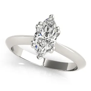 6-Prong Marquise Solitaire 14k Yellow Gold Moissanite Engagement Ring