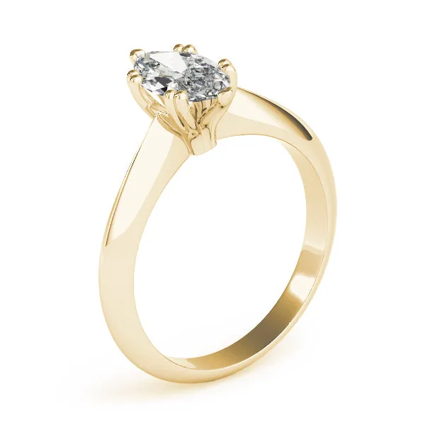 6-Prong Marquise Solitaire 14k Yellow Gold Moissanite Engagement Ring
