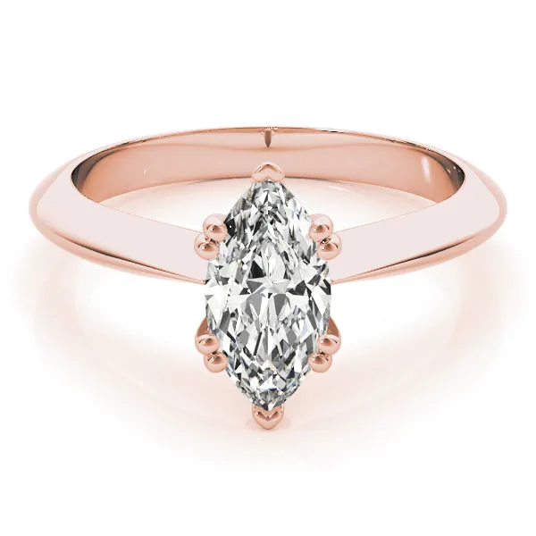 6-Prong Marquise Solitaire 14k Yellow Gold Moissanite Engagement Ring