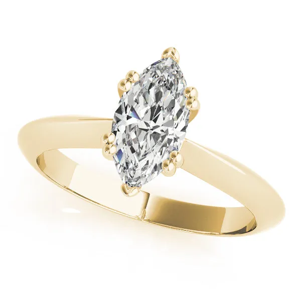 6-Prong Marquise Solitaire 14k Yellow Gold Moissanite Engagement Ring