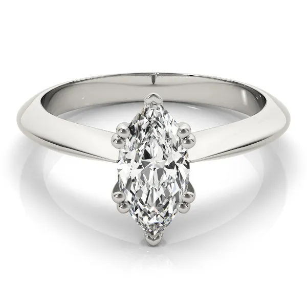 6-Prong Marquise Solitaire 14k Yellow Gold Moissanite Engagement Ring