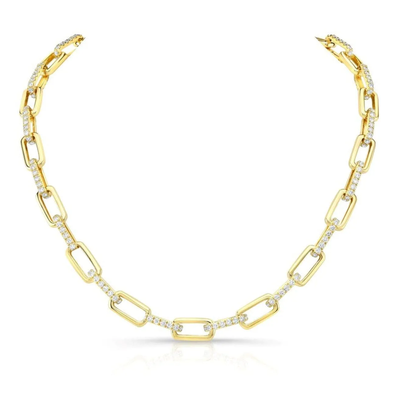 6.47 CT DIAMOND PAPER CLIP LINK NECKLACE