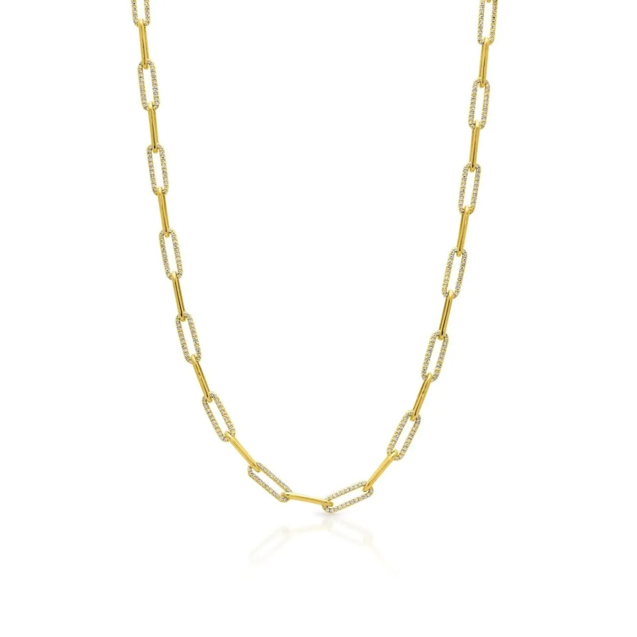 6.47 CT DIAMOND PAPER CLIP LINK NECKLACE
