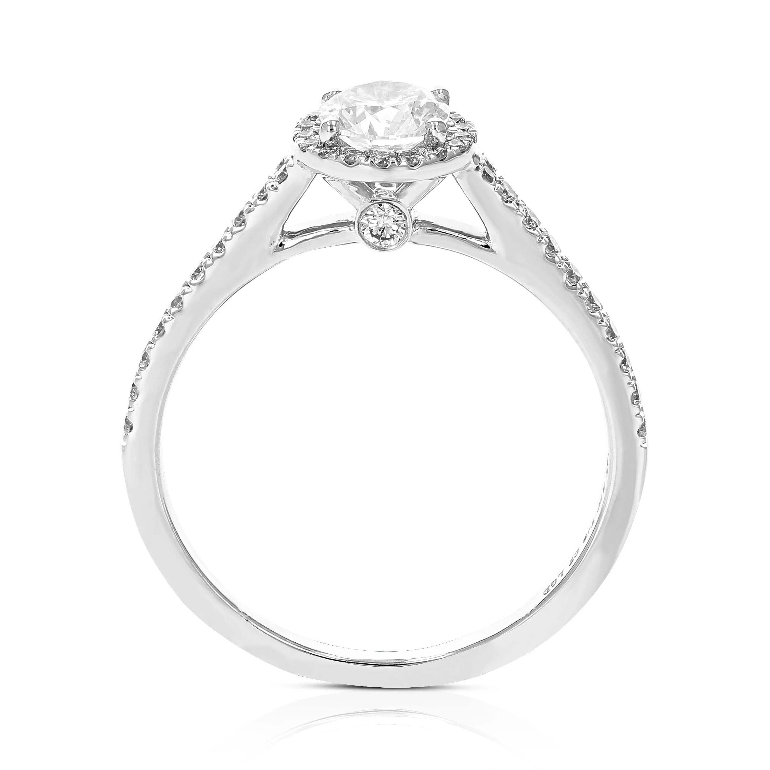 7/8 cttw Wedding Engagement Ring for Women, Round Lab Grown Diamond Ring in 14K White Gold, Prong Setting