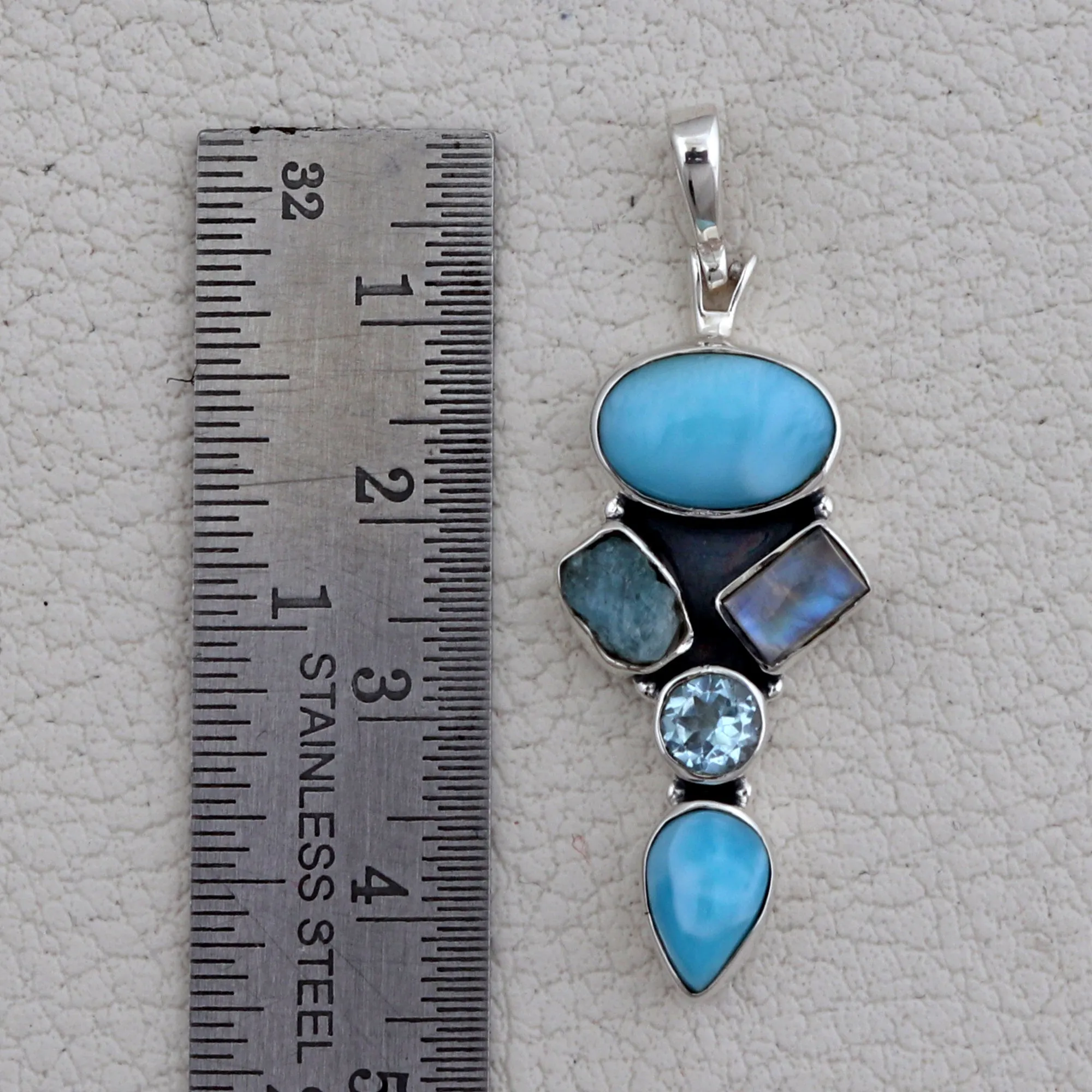 925 Silver Larimar Pendant
