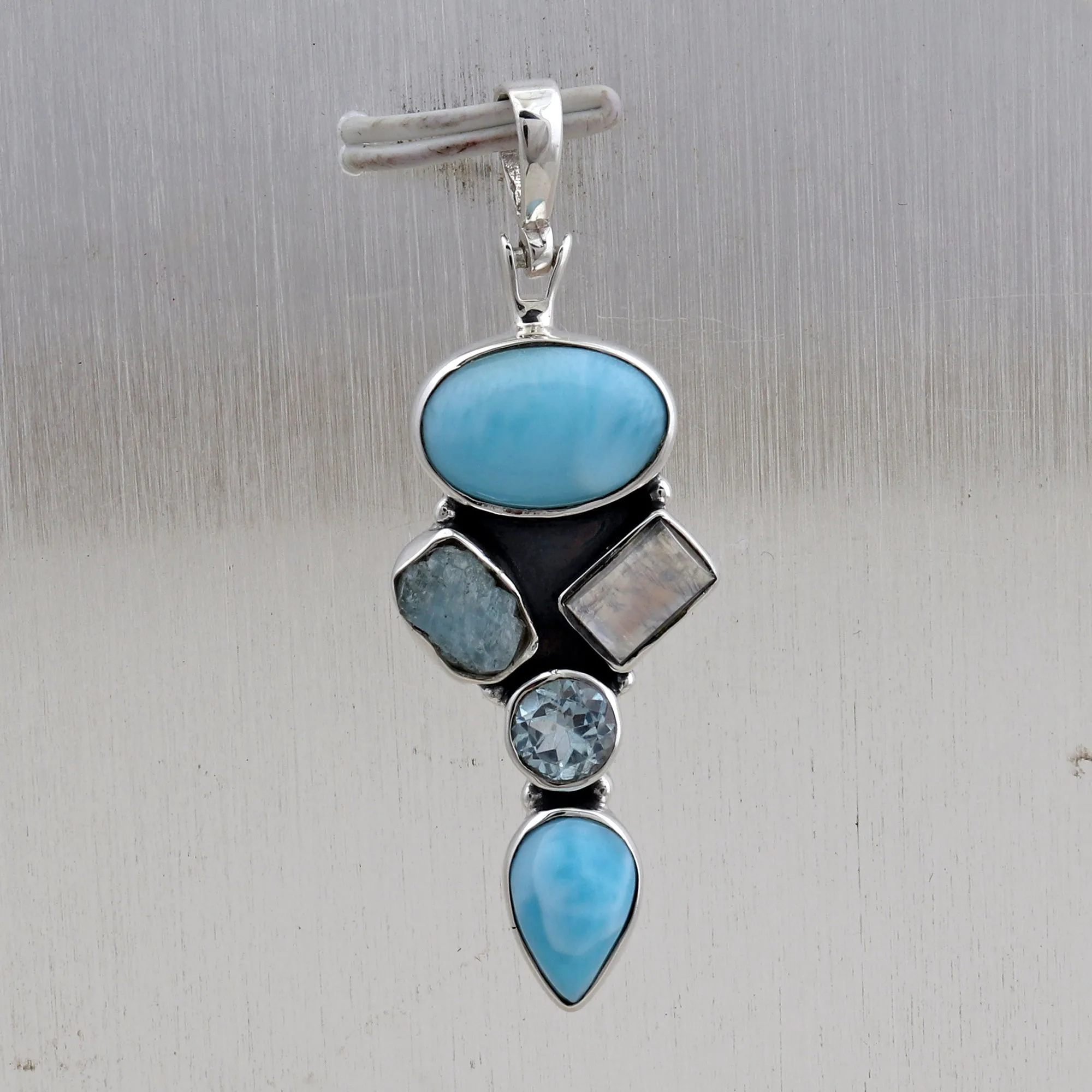925 Silver Larimar Pendant