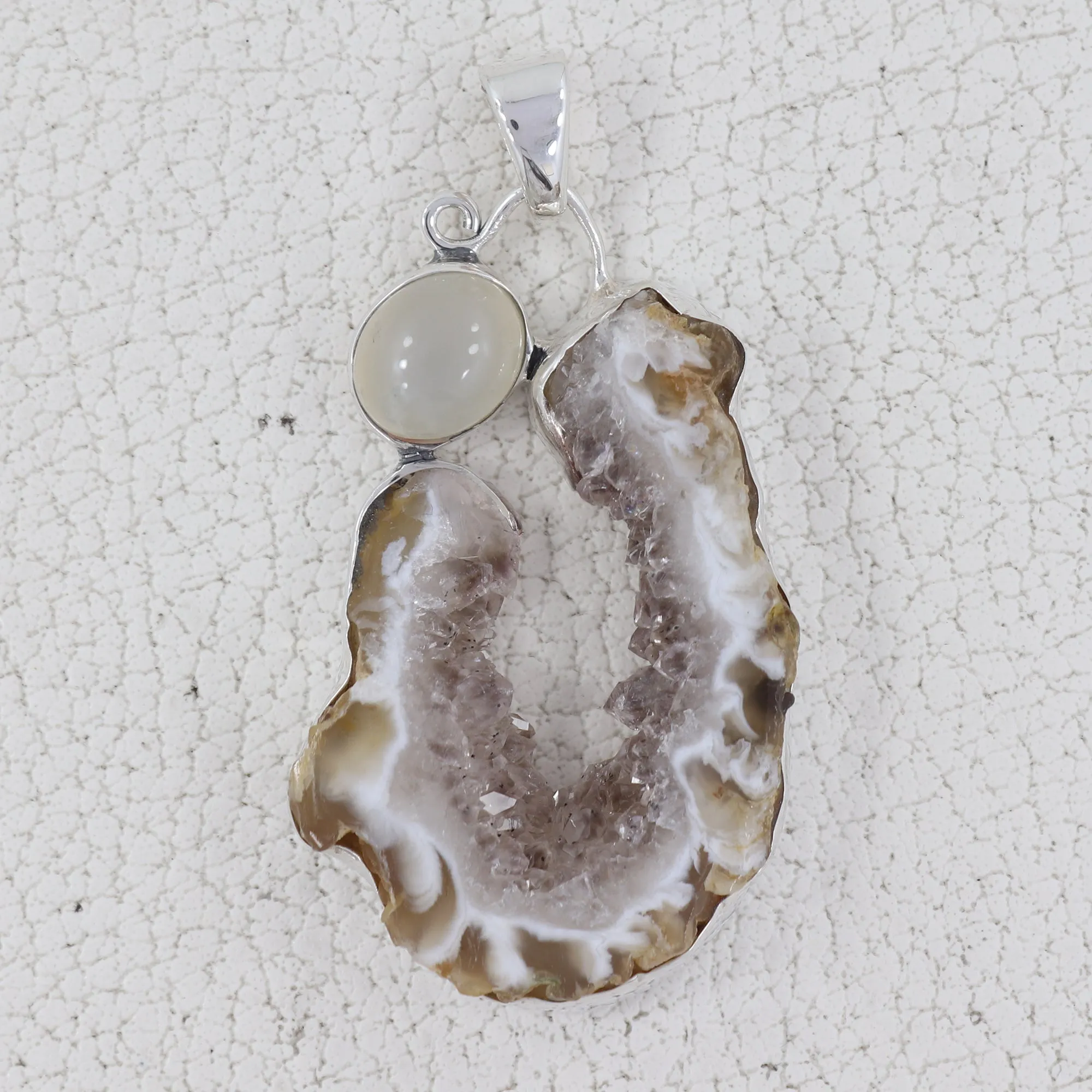 925 Silver Rough Oco geode Pendant