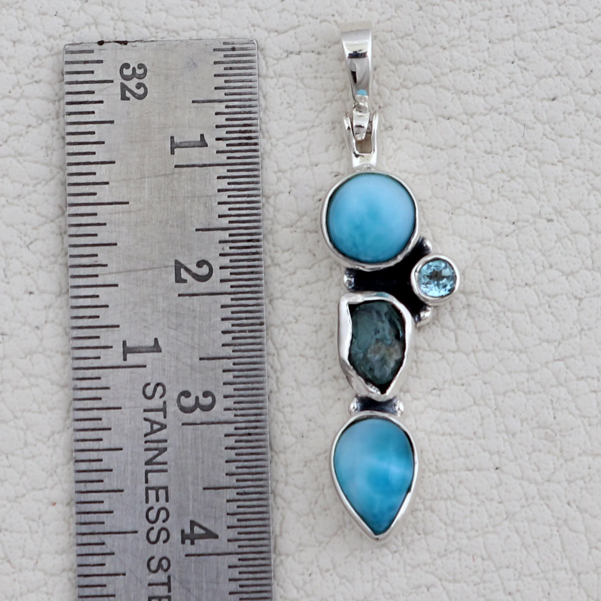 925 Sterling Silver Larimar Pendant