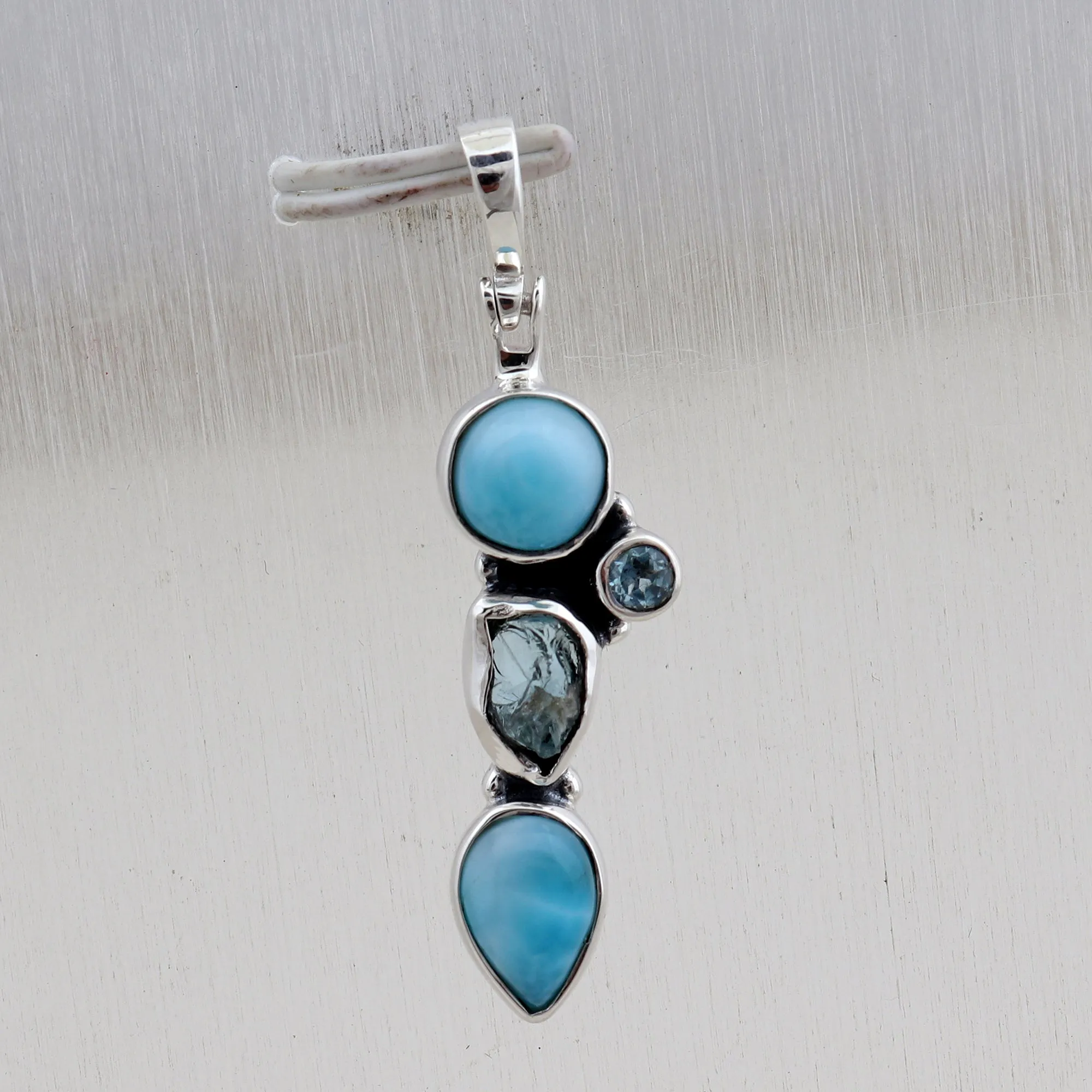 925 Sterling Silver Larimar Pendant