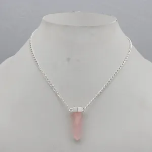 925 Sterling Silver Rose Quartz Necklace Jewelry