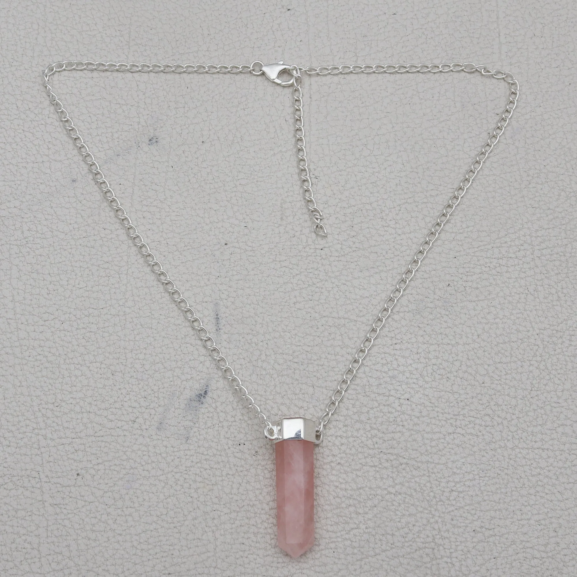 925 Sterling Silver Rose Quartz Necklace Jewelry