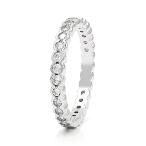 925 Sterling Silver Stackable Bezel Set Eternity Band Ring