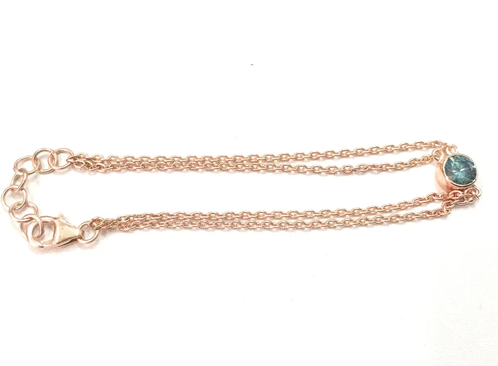 AAA Certified 0.89 Cts Blue Diamond Chain Bracelet,Women's Jewelry