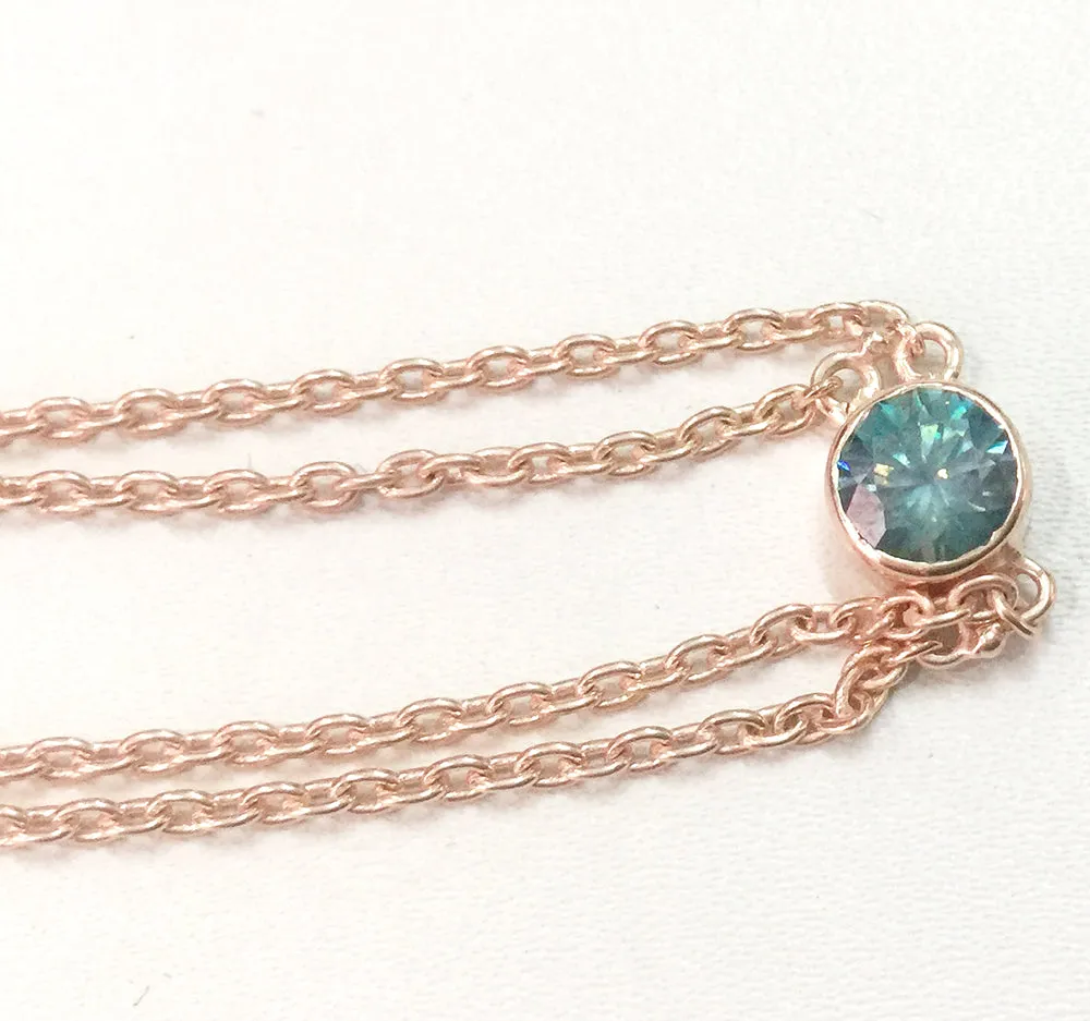 AAA Certified 0.89 Cts Blue Diamond Chain Bracelet,Women's Jewelry