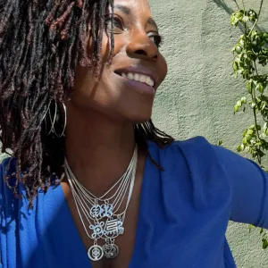 Adinkra Layered Charm Necklace Set