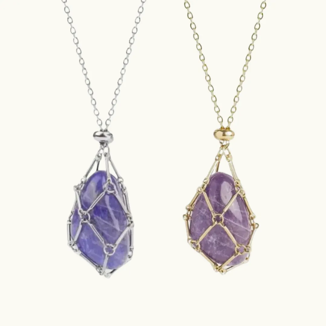 Adjustable Metal Crystal Holder Necklace