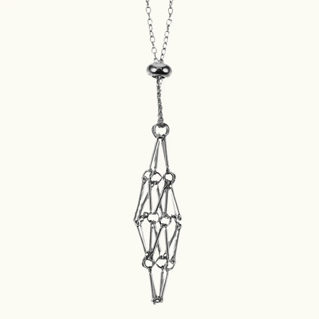Adjustable Metal Crystal Holder Necklace