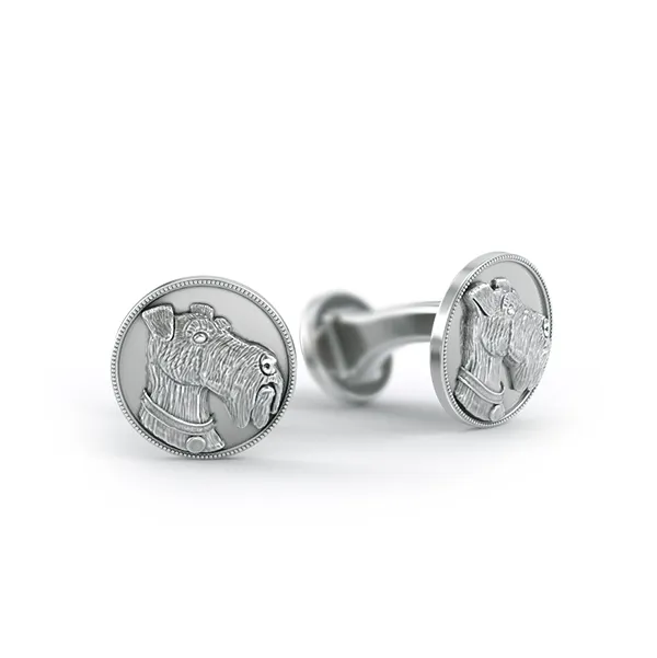 Airedale Terrier Disk Cufflinks