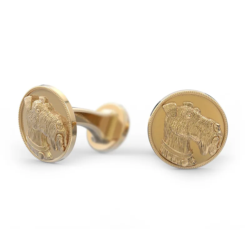 Airedale Terrier Disk Cufflinks