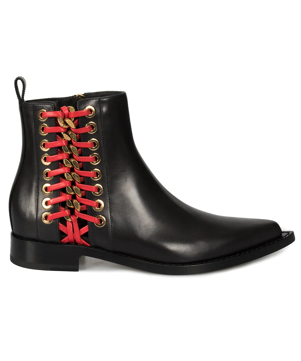 Alexander McQueen Braided Chain Leather Chelsea Boots