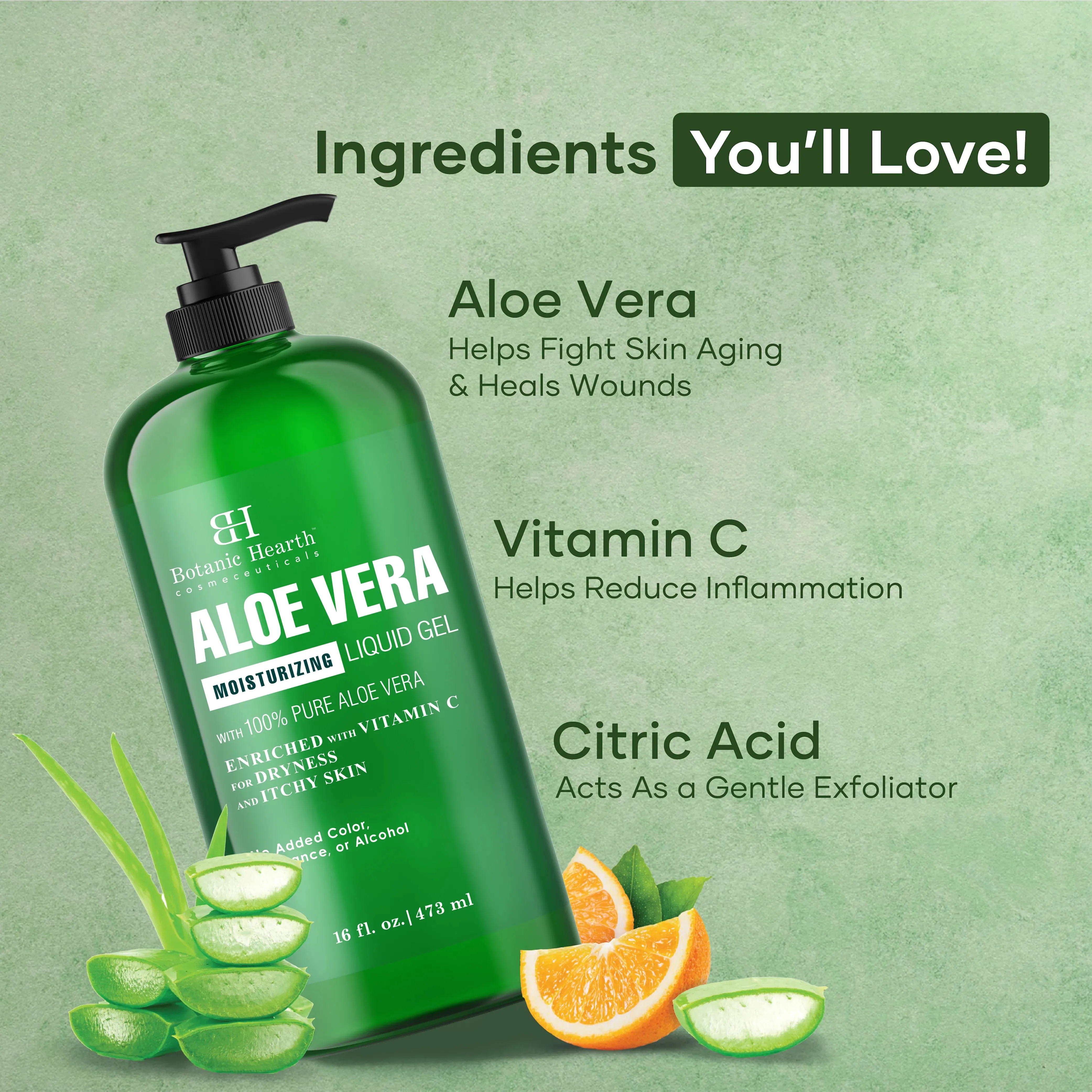 Aloe Vera Moisturizing Liquid Gel with Vit C | 16 fl oz