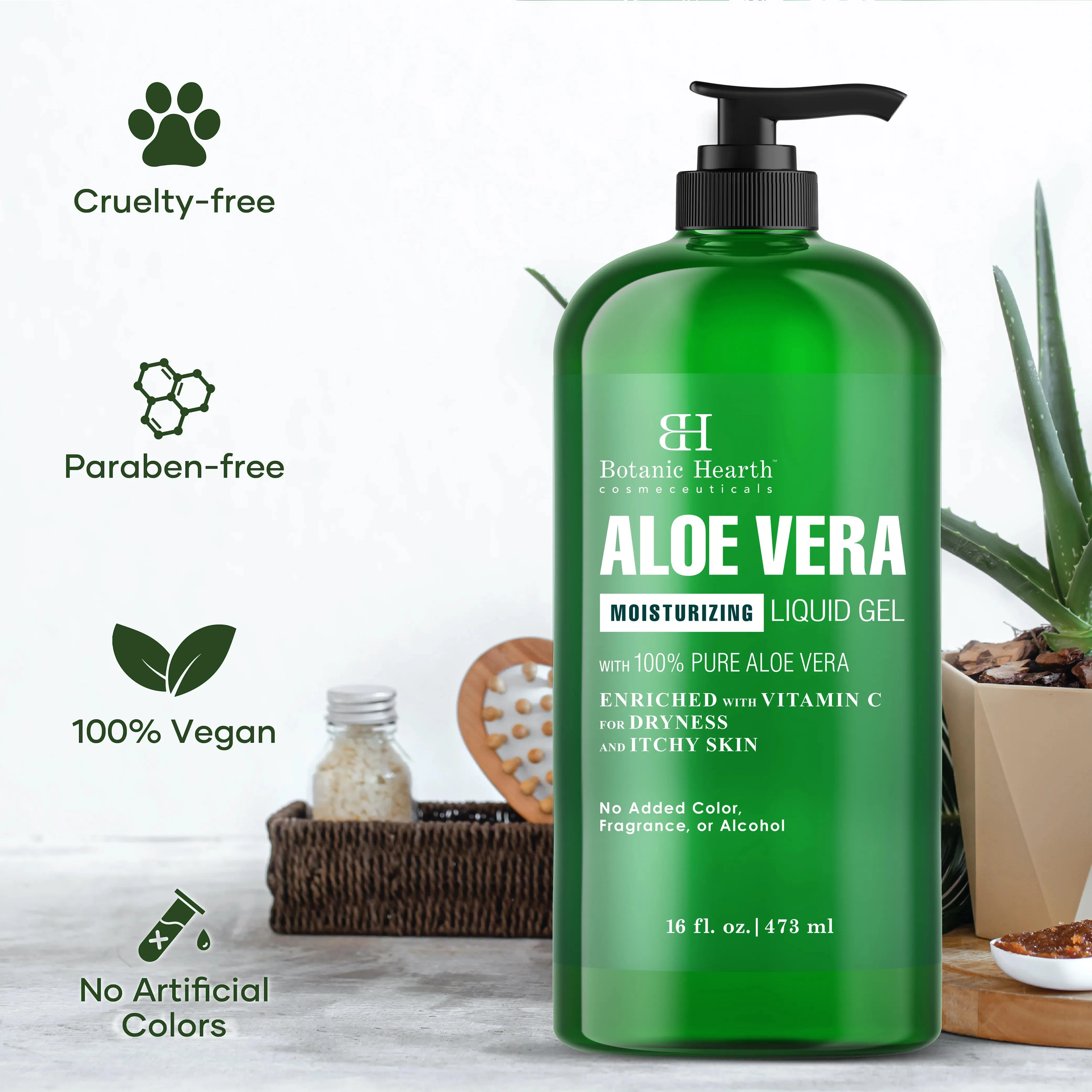 Aloe Vera Moisturizing Liquid Gel with Vit C | 16 fl oz
