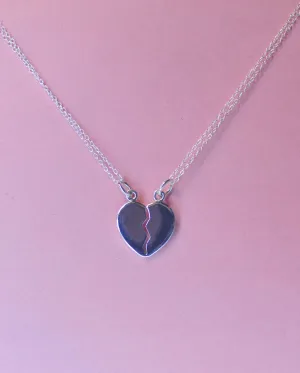 Always Together Never Apart Engraveable Heart Necklace, Sterling Silver