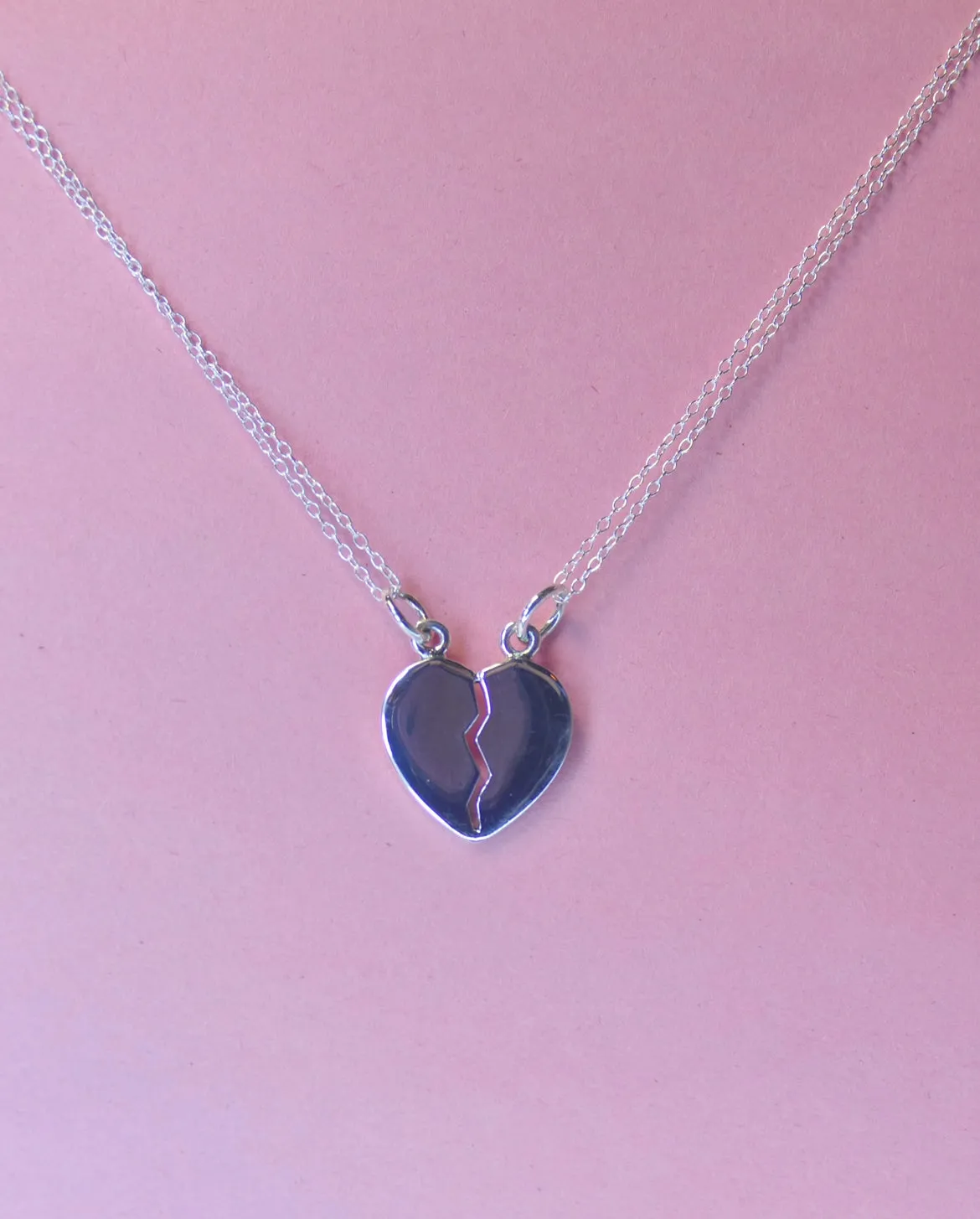 Always Together Never Apart Engraveable Heart Necklace, Sterling Silver