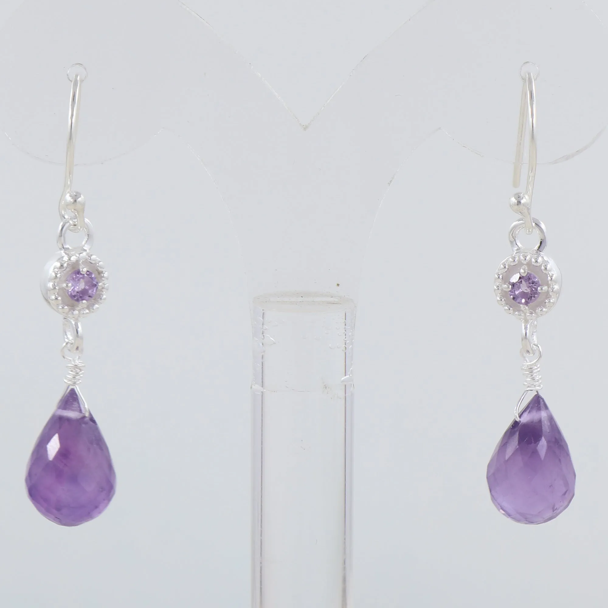 Amethyst Silver Earring
