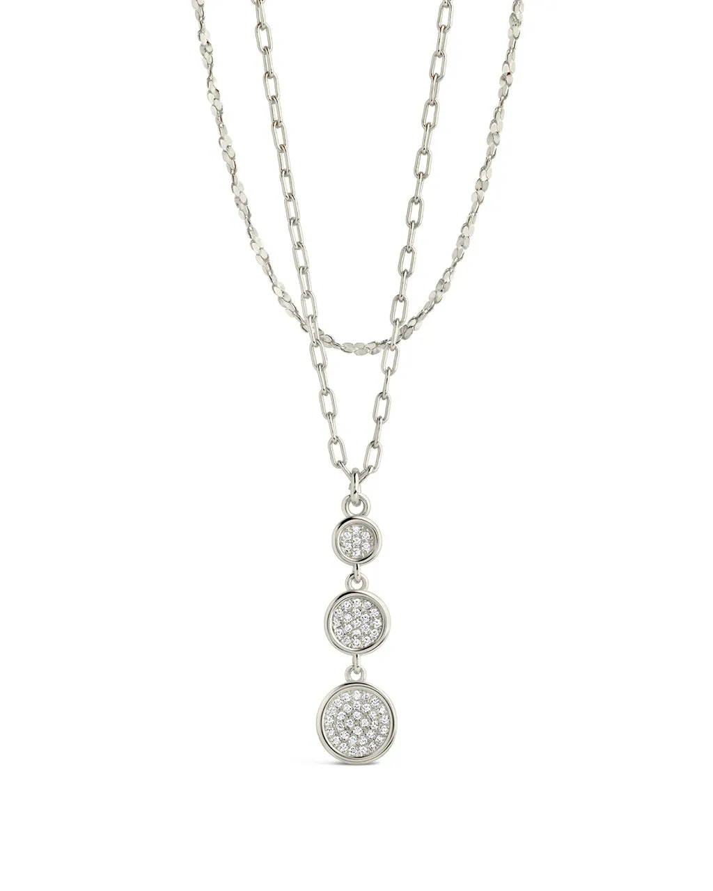Amy CZ Pendant & Layered Chain Necklace