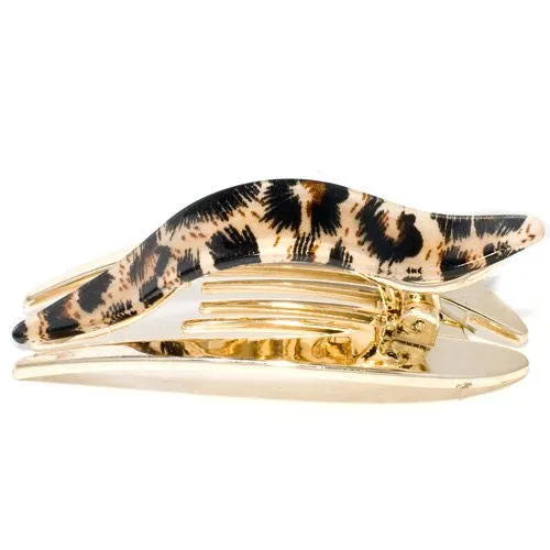 Animal Print Gold Plastic Forked Beak Clip