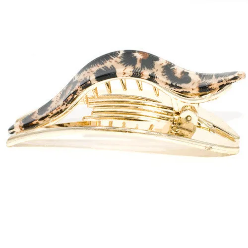 Animal Print Gold Plastic Forked Beak Clip