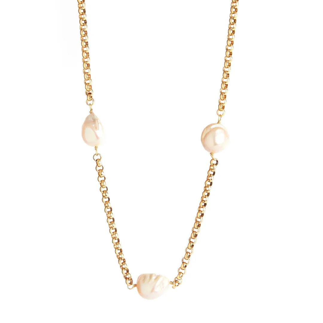 Ann Baroque Pearl & Chain Necklace