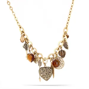 ANTIQUE GOLD MIX CHARM  NECKLACES #155BR1301 (4B5)