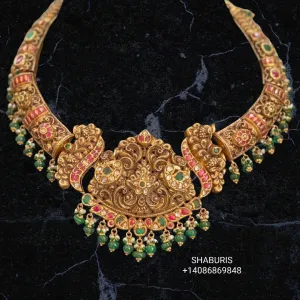 Antique Jewelry,Pure Silver Jewelry Indian ,Nakshi Temple Necklace,Indian Necklace,Indian Bridal,Indian Wedding Jewelry-charm jewelry,balaji