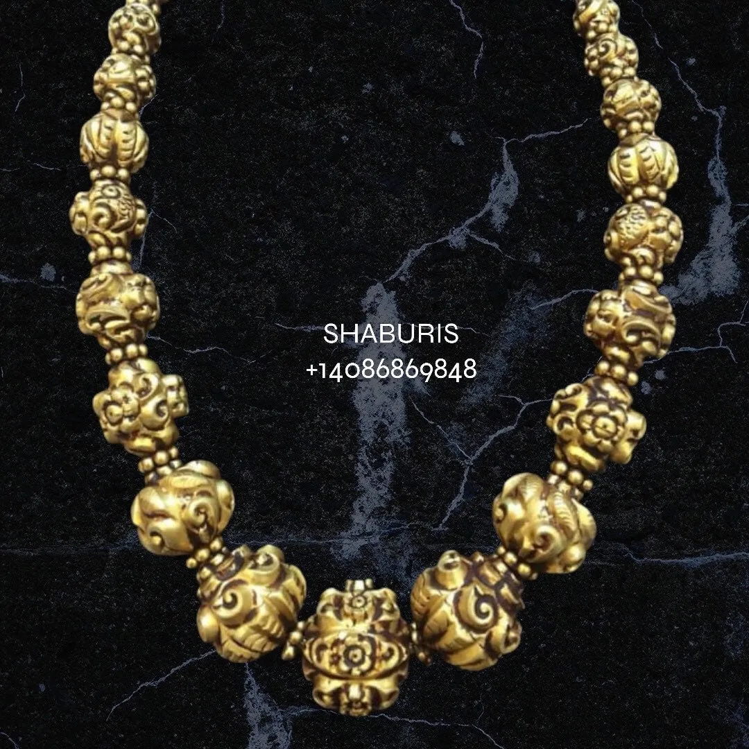 Antique necklace,antique mala indian,indian gold jewelry,nakshi jewelry,925 silver jewelry,sterling silver jewelry -SHABURIS