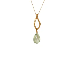 Antonini 18k Rose Gold Green Amethyst and Diamond Necklace