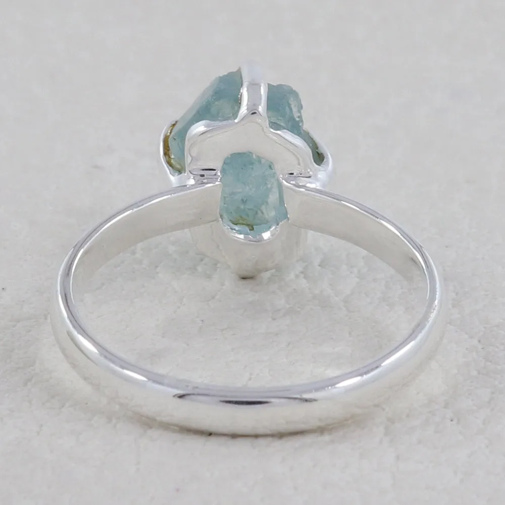 Aquamarine Silver Ring
