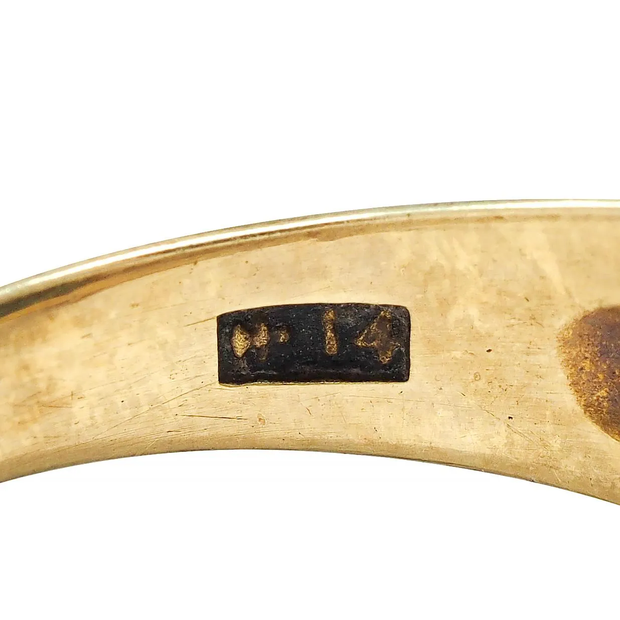 Art Deco Egyptian Revival Bloodstone 14 Karat Yellow Gold Antique Lotus Unisex Signet Ring
