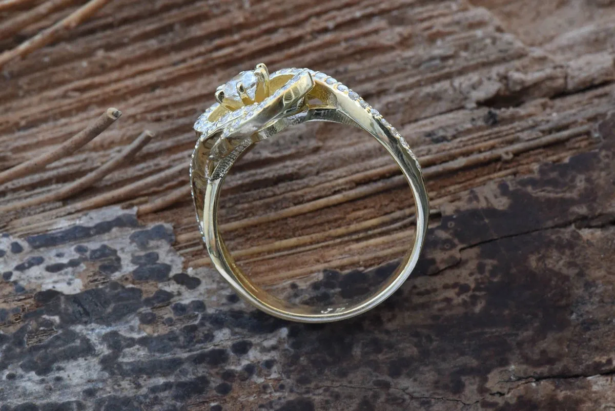 Art deco ring-Diamond Vintage engagement ring- Gold Ring-Women Jewelry-Unique diamond ring-Promise ring-Filigree engagement ring-For Her