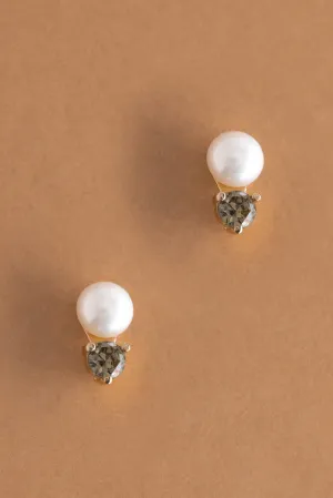 August Pearl Peridot Stud Earrings